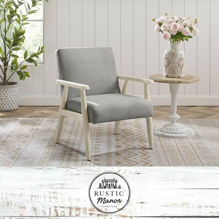 POSH LIVING 27 x 30 x 32.3 in. Alton Upholstered Armchair, Gray & Cream Linen RAC308-03GR-UE